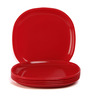 Plastic Red Square Dinner Plates