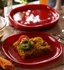 Plastic Red Square Dinner Plates
