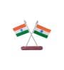 Double Sided Cross Design Silver Indian Flag Table Top