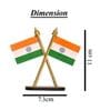 Double Sided Cross Design Golden Indian Flag Table Top