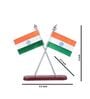 Double Sided Cross Design Silver Indian Flag Table Top