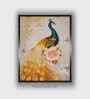 Cream Peacock Canvas Framed Wall Painting