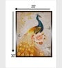 Cream Peacock Canvas Framed Wall Painting