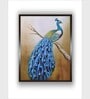 Cream Peacock Canvas Framed Wall Painting