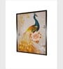 Cream Peacock Canvas Framed Wall Painting