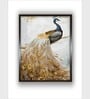 Cream Peacock Canvas Framed Wall Painting