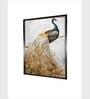 Cream Peacock Canvas Framed Wall Painting