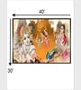 Yellow Radha Krishna Canvas Framed Wall Painting