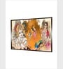Yellow Radha Krishna Canvas Framed Wall Painting