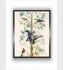 Yellow Mall Bird Floral Canvas Framed Wall Painting