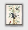 Yellow Mall Bird Floral Canvas Framed Wall Painting