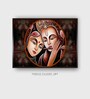 Pink Radha Krishna Canvas Framed Wall Painting