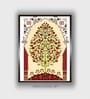 Green Floral Wooden Indian Royal Canvas Framed Wall Painting