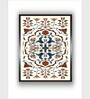 Blue Indian Floral Canvas Framed Wall Painting