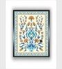 Blue Indian Floral Canvas Framed Wall Painting