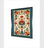 Blue Indian Floral Canvas Framed Wall Painting