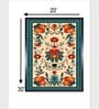 Blue Indian Floral Canvas Framed Wall Painting