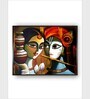 Radha Krishna Madhubani Canvas Framed Wall Painting