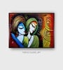 Radha Krishna Madhubani Canvas Framed Wall Painting