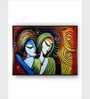 Radha Krishna Madhubani Canvas Framed Wall Painting