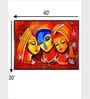 Radha Krishna Madhubani Canvas Framed Wall Painting
