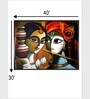 Radha Krishna Madhubani Canvas Framed Wall Painting