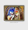 Radha Krishna Madhubani Canvas Framed Wall Painting