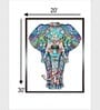Wooden Elephant Canvas Framed Wall Painting
