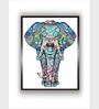 Wooden Elephant Canvas Framed Wall Painting