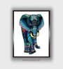 Wooden Elephant Canvas Framed Wall Painting