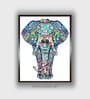 Wooden Elephant Canvas Framed Wall Painting
