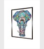 Wooden Elephant Canvas Framed Wall Painting