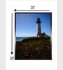 Lighthouse With Flowers Coastal Canvas Framed Wall Painting
