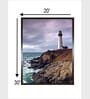 Lighthouse With Flowers Coastal Canvas Framed Wall Painting