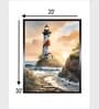 Lighthouse With Flowers Coastal Canvas Framed Wall Painting