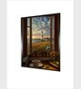 Lighthouse With Flowers Coastal Canvas Framed Wall Painting