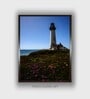 Lighthouse With Flowers Coastal Canvas Framed Wall Painting