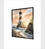 Lighthouse With Flowers Coastal Canvas Framed Wall Painting