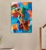 Indian Classical Multicolour Canvas Teakwood And MDF Framed People and Places Art Print