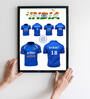 Indian Cricket Team ODI Jersey Framed Wall Hanging Poster For Home Decoration