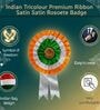 Indian Tricolour Premium Ribbon Satin Rosette Badge