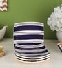Indigo Blue Stripes 6.5 Inch (Set of 4) Ceramic Appetizer Platter