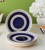 Indigo 7 Inch Blue Ceramic (Set of 4) Quarter Plate