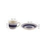 Indigo 130ml Blue & White Ceramic (Set of 12) Tea Cup & Saucer Set