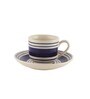 Indigo 130ml Blue & White Ceramic (Set of 12) Tea Cup & Saucer Set