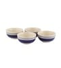 (Set of 4) 150ml Ceramic Indigo Blue Stripes Dinner Bowl