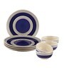 Indigo Blue Stripes 150ml (Set of 8) Dinner Bowl- 150ml Ceramic Dinner Set