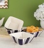 Indigo Blue Stripes 170ml (Set of 4) Ceramic Dinner Bowl