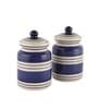 Indigo Blue Stripes 600ml (Set of 2) Ceramic Storage Jar