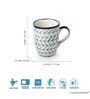 Indigo Chevron 300ml Blue & White (Set of 2) Ceramic Coffee Mug